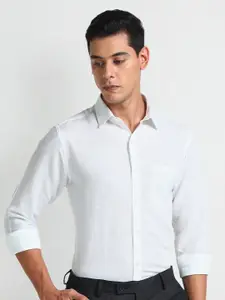 Arrow Regular Fit Spread Collar Opaque Linen Formal Shirt