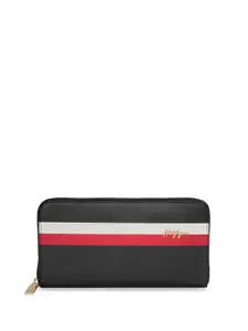 Tommy Hilfiger Striped Leather Zip Around Wallet