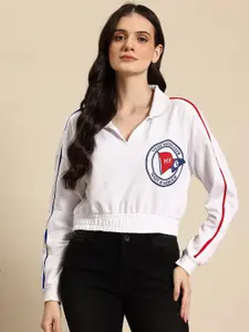 Mast & Harbour Printed Polo Sweatshirt