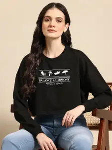 Mast & Harbour Printed Crop Sweatshirt