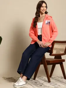 Mast & Harbour Printed Detail Hooded Sweatshirt