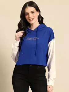 Mast & Harbour Contrast Sleeves Hooded Sweatshirt