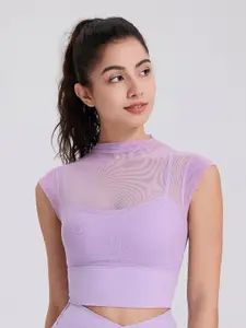 JC Collection High Neck Fitted Crop Top