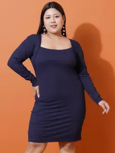U&F Beyond Plus Size Square Neck Scuba Bodycon Dress