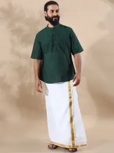 FILORI STUDIO Pure Cotton Self Textured Short Kurta