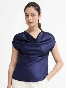 RAREISM Cowl Neck Extended Sleeves Gathered Top