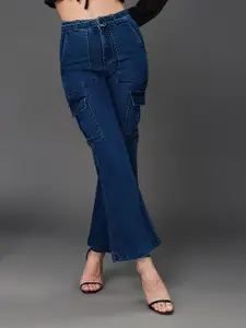 Miss Chase Eternal Love Women Wide Leg High-Rise Stretchable Cargo Jeans