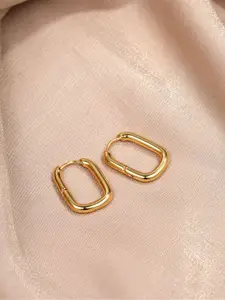 Shining Diva Fashion Gold-Plated Square Hoop Earrings