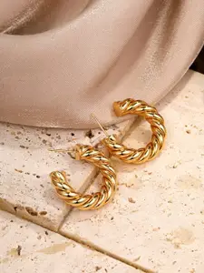 Shining Diva Fashion Gold-Plated Contemporary Hoop Earrings