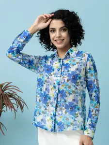 Beatnik Floral Printed Spread Collar Casual Shirt