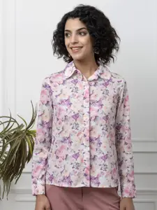 Beatnik Floral Printed Spread Collar Casual Shirt