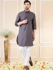 See Designs Regular Long Sleeves Shirt Collar Pure Cotton Kurta with Pyjamas