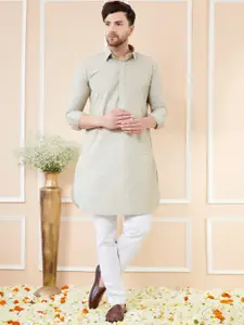 See Designs Regular Long Sleeves Shirt Collar Pure Cotton Kurta with Pyjamas