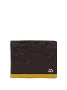 Da Milano Men Textured Leather Two Fold Wallet
