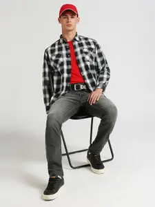 Pepe Jeans Kettle Sr Y/D Sulpher Twill Buffalo Checked Pure Cotton Casual Shirt