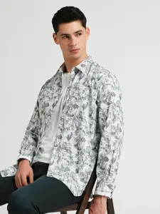 Pepe Jeans Fedex Floral Printed Twill Pure Cotton Casual Shirt