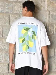 Thomas Scott Floral Printed Drop-Shoulder Sleeves Oversized Pure Cotton T-shirt