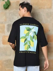 Thomas Scott Floral Printed Drop-Shoulder Sleeves Oversized Pure Cotton T-shirt