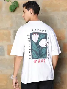 Thomas Scott Graphic Printed Drop-Shoulder Sleeves Oversized Pure Cotton T-shirt