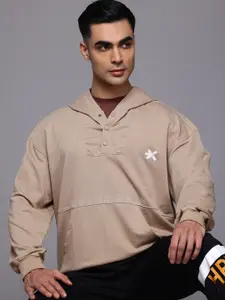 HRX by Hrithik Roshan Iron Tribe Printed Hooded Training Sweatshirt