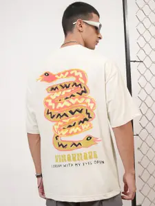 HIGHLANDER Graphic Printed Drop-Shoulder Sleeves Oversized T-shirt