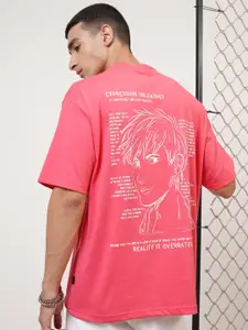 HIGHLANDER Graphic Puff Printed Drop-Shoulder Sleeves Relaxed Fit T-shirt