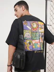 HIGHLANDER Graphic Printed Drop-Shoulder Sleeves Oversized T Shirt