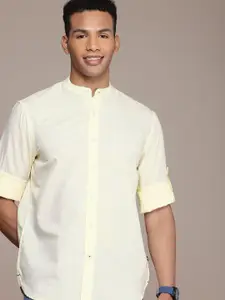 Nautica Slim Fit Band Collar Pure Cotton Casual Shirt