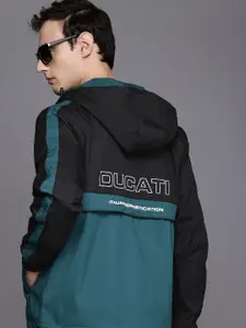 Ducati Colourblocked Brand Logo Typography Printed Hooded Tailored Jacket