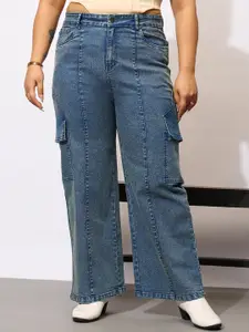 SASSAFRAS Curve Women PLus Size Comfort Acid Wash Clean Look Stretchable Jeans