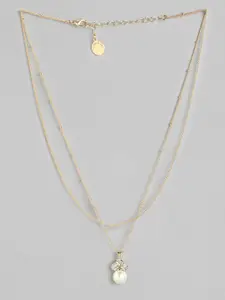 Forever New Women Gold-Plated Layered Chains with Pearl Pendant