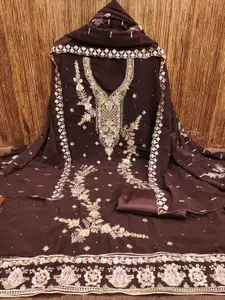 LeeliPeeri Designer Floral Embroidered Zari Unstitched Dress Material