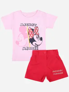 Bodycare Kids Girls Minnie & Friends Printed T-shirt With Short