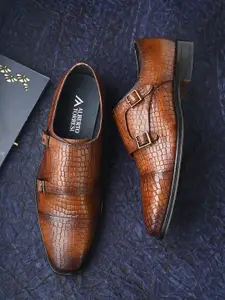 Alberto Torresi Men Textured Leather Formal Monk Shoes