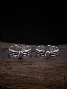 Kushal's Fashion Jewellery Set Of 2 Sterling Silver Rhodium-Plated Toe-Rings