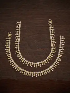 Kushal's Fashion Jewellery Gold-Plated Stone Studded Anklets