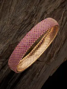 Kushal's Fashion Jewellery Gold-Plated CZ-Studded Bangles
