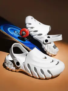 HRX by Hrithik Roshan Men White Self Design Clogs