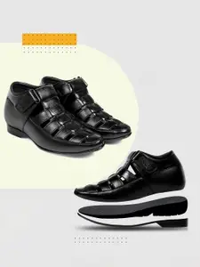 Bxxy Men 3 Inch Hidden Elevator Height Increasing Formal Shoe-Style Sandals