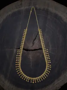 Kushal's Fashion Jewellery Copper Gold-Plated Artificial Stones Studded Antique Necklace