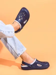 HRX by Hrithik Roshan Men Navy Blue Rubber Clogs