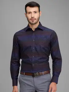 Park Avenue Spread Collar Printed Cotton Formal Shirt