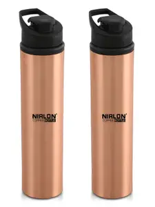 NIRLON Copper-Toned 2 Pcs Copper Water Bottle 1 Ltr