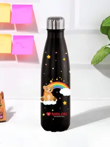 NIRLON Black Cartoon Characters Printed Stainless Steel Double Wall Vaccum Bottle 500 ML