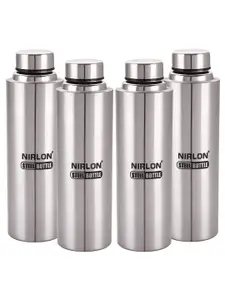 NIRLON Silver-Toned 4 Pieces Water Bottle 1 L Each