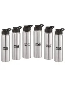 NIRLON Silver-Toned 6 Pieces Stainless Steel Solid Water Bottle 1L