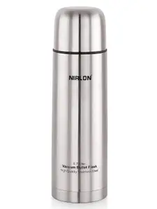 NIRLON Silver Toned Double Wall Vacuum Stainless Steel Flask Water Bottle 750 ml