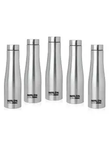 NIRLON Silver-Toned 5 Pieces TallBell Stainless Steel Single Wall Water Bottle 1 L each