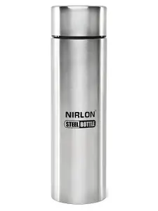 NIRLON Silver-Toned Single Stainless Steel Solid Water Bottle 1 ltr