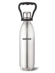 NIRLON Silver-Toned Single Stainless Steel Vaccum Insulated Flask Water Bottle 1.8l